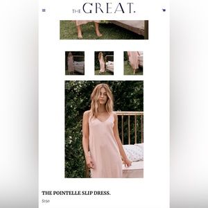 NWOT The Great. Sleep Pointelle Slip Dress Size 2 Medium